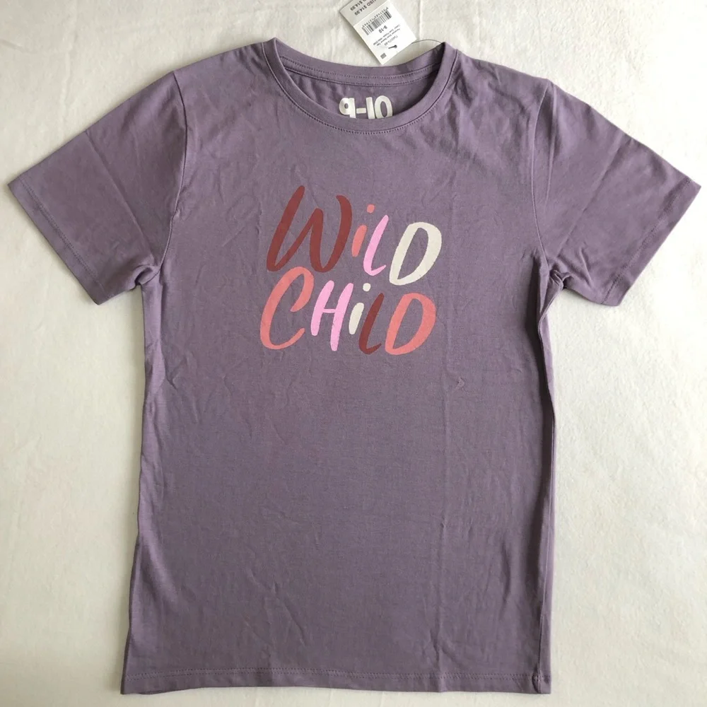 COTTON ON Kids Lavender Wild Child Printed T-shirt Size 9-10